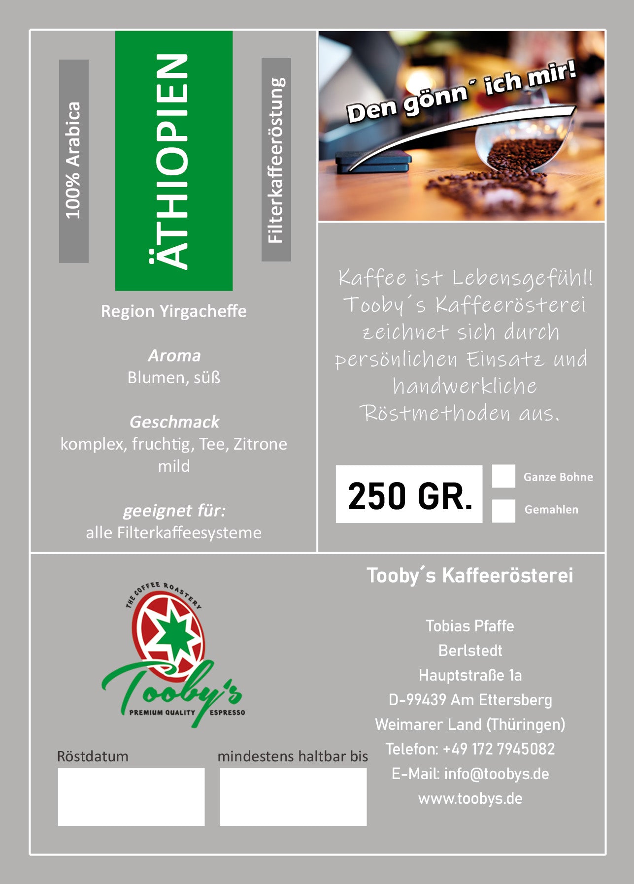 Filterkaffee ÄTHIOPIEN Yirgacheffe
