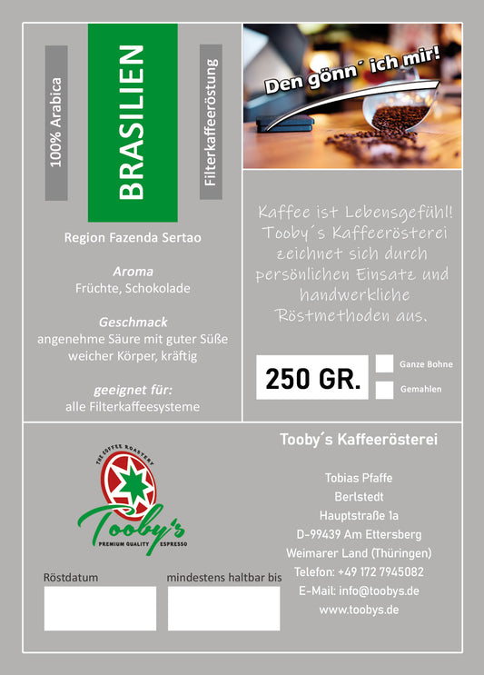 Filterkaffee BRASILIEN Fazenda Sertao