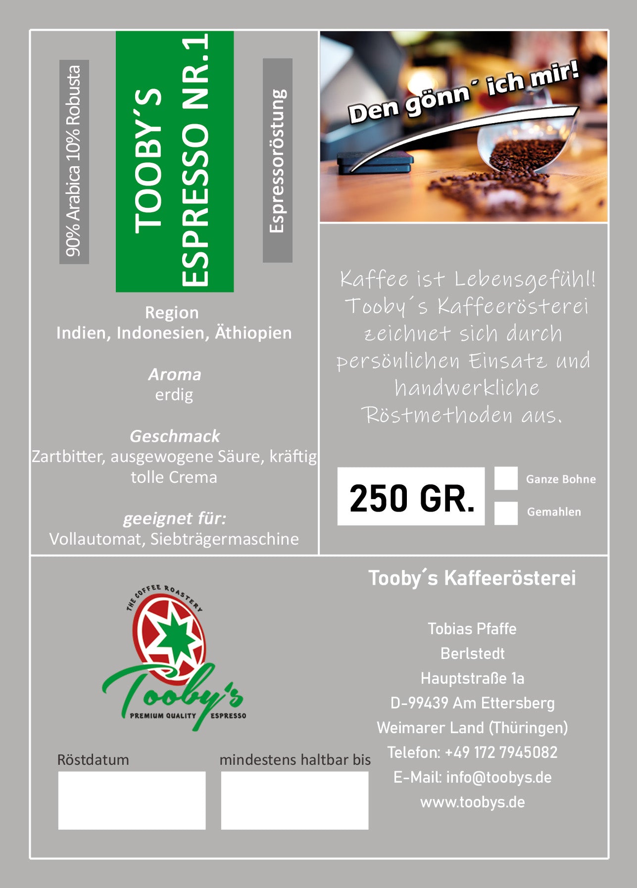 Tooby´s Espresso NR. 1